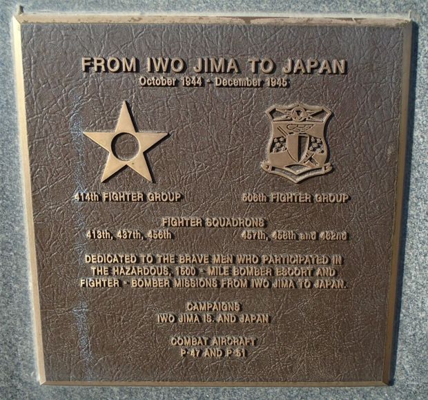 414TH FIGHTER GROUP 506TH FIGHTER GROUP WAR MEMORIAL PLAQUE