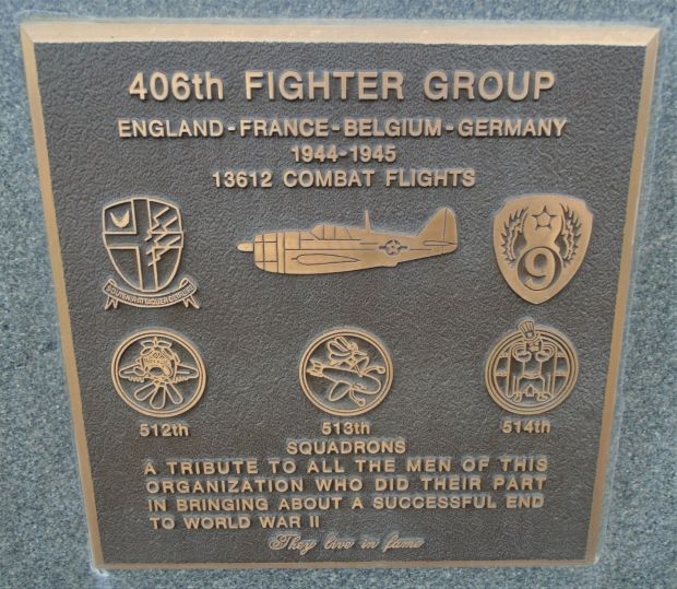 406TH FIGHTER GROUP WAR MEMORIAL PLAQUE