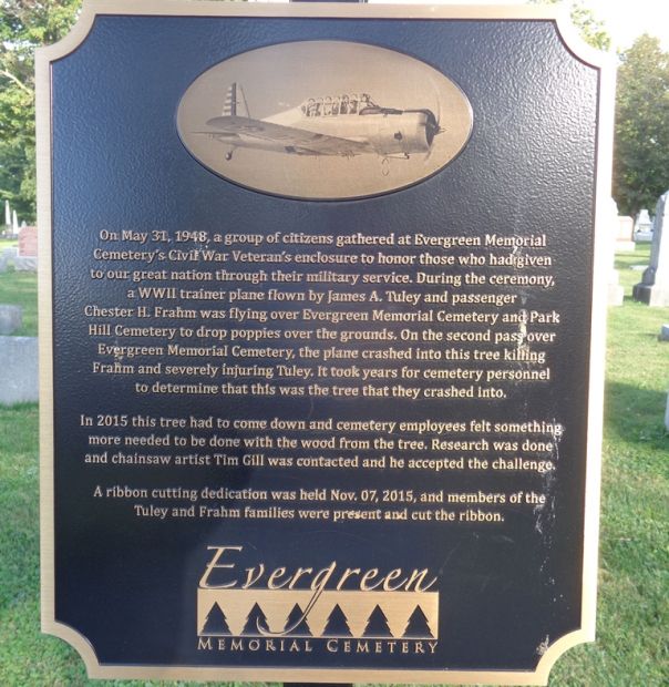 PLANE CRASH MEMORIAL TREE CARVING PLAQUE