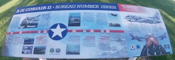 A-7E CORSAIR II BUREAU NUMBER 159303 MEMORIAL AIRCRAFT PLAQUE