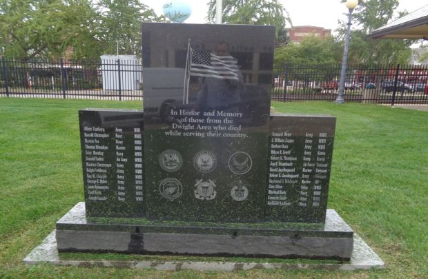 DWIGHT AREA ULTIMATE SACRIFICE WAR MEMORIAL FRONT