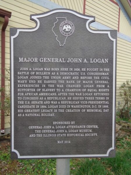 MAJOR GENERAL JOHN A LOGAN WAR MEMORIAL MARKER