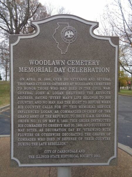 WOODLAWN CEMETERY MEMORIAL DAY CELEBRATION MARKER