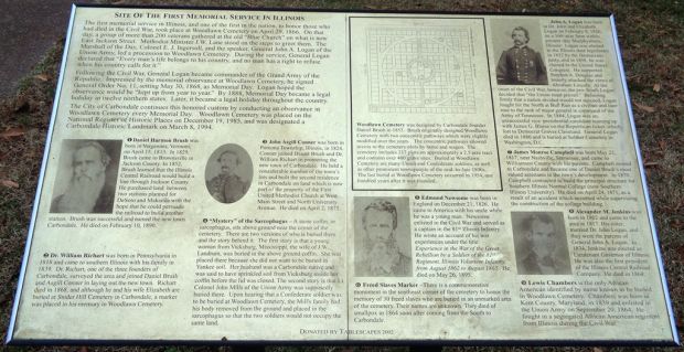 SITE OF THE FIRST MEMORIAL SERVICE IN ILLINOIS PANEL