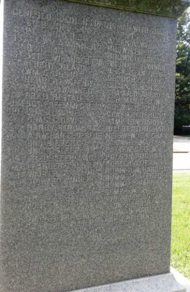 GENESEO, IL SPANISH-AMERICAN WAR MEMORIAL BACK