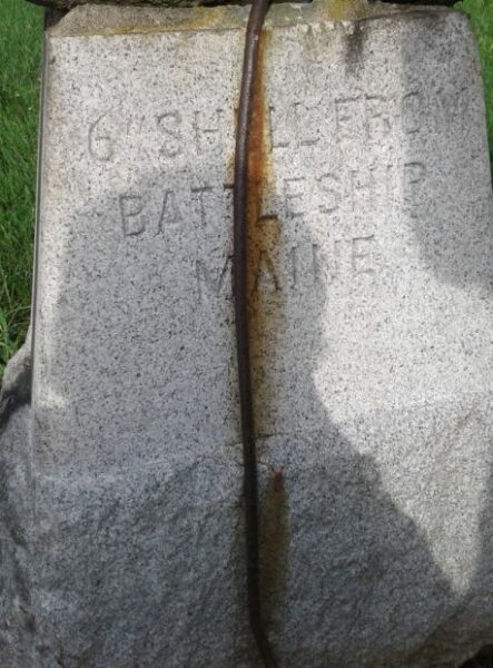6″ SHELL FROM BATTLESHIP MAINE MEMORIAL STONE