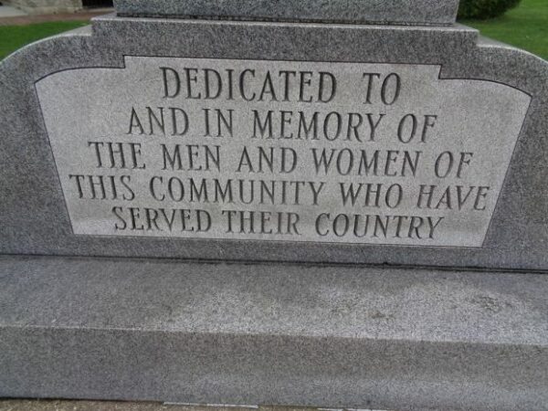 GARDNER VETERANS MEMORIAL DEDICATION STONE