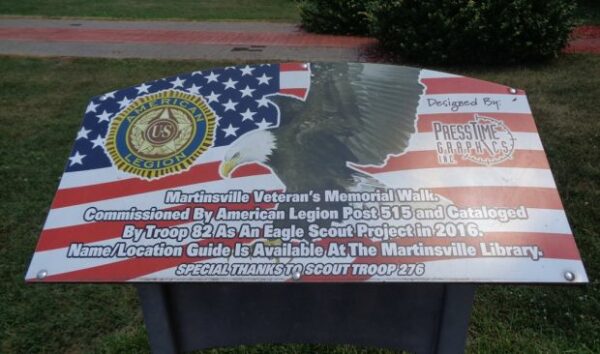 MARTINSVILLE VETERAN’S MEMORIAL WALK PLAQUE