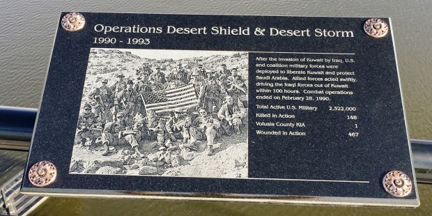 TOM STAED VETERANS MEMORIAL BRIDGE PLAQUE M