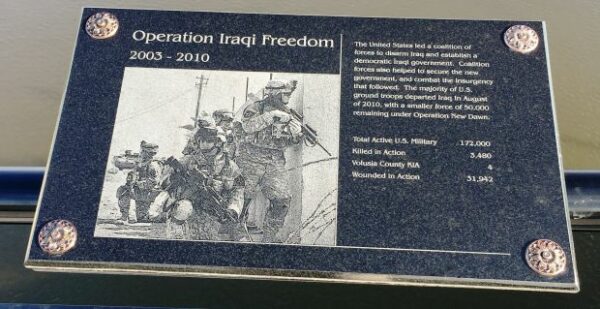 TOM STAED VETERANS MEMORIAL BRIDGE PLAQUE J