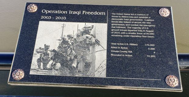 TOM STAED VETERANS MEMORIAL BRIDGE PLAQUE J