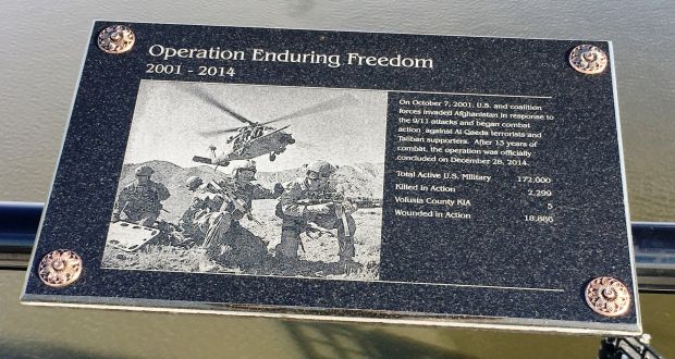 TOM STAED VETERANS MEMORIAL BRIDGE PLAQUE I