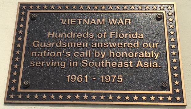 VIETNAM WAR FLORIDA GUARDSMEN MEMORIAL PLAQUE