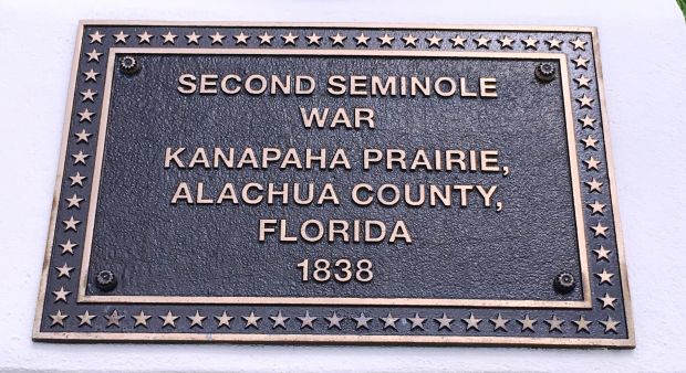 SECOND SEMINOLE WAR KNAPAHA PRAIRE MEMORIAL PLAQUE