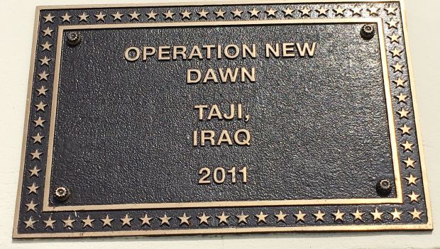 OPERATION NEW DAWN TAJI, IRAQ MEMORIAL PLAQUE