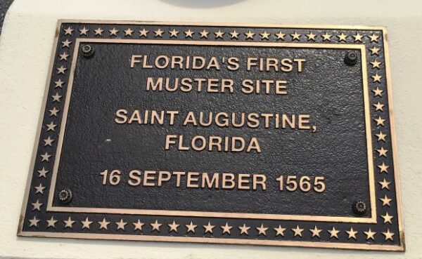 FLORIDA’S FIRST MUSTER SITE MEMORIAL PLAQUE