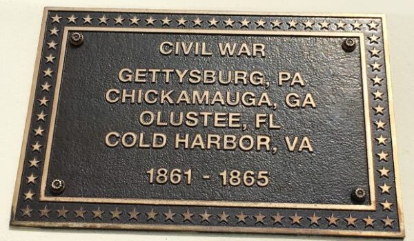 SAINT AUGUSTINE CIVIL WAR MEMORIAL PLAQUE