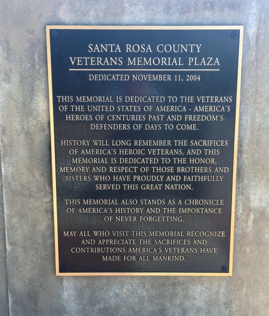 SANTA ROSA COUNTY VETERANS MEMORIAL PLAZA PLAQUE H