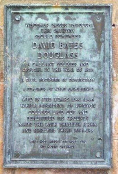 DAVID BATES DOUGLAS MEMORIAL PLAQUE