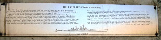 INSTRUMENT OF SURRENDER WAR MEMORIAL PLAQUE C
