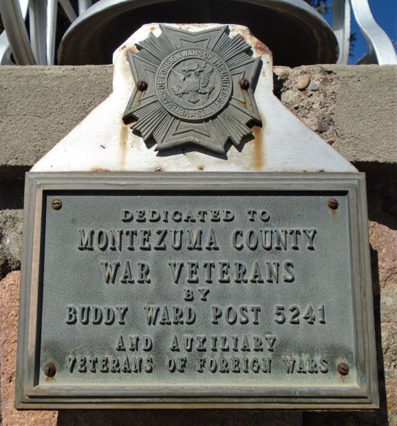 MONTEZUMA COUNTY WAR VETERANS MEMORIAL BELL PLAQUE