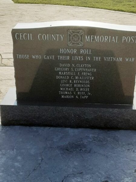 CECIL COUNTY MEMORIAL POST RIGHT STONE