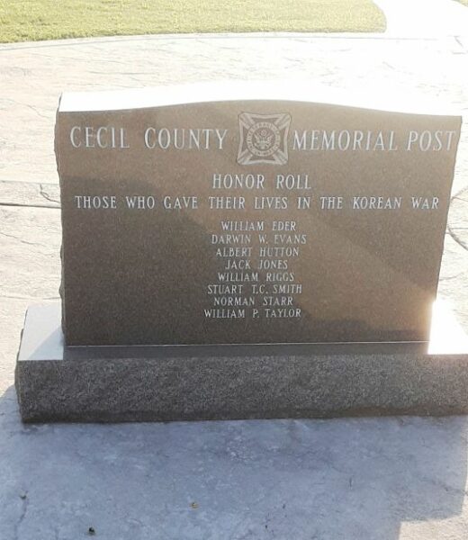 CECIL COUNTY MEMORIAL POST LEFT STONE