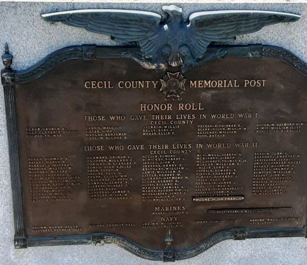 CECIL COUNTY MEMORIAL POST CENTER STONE