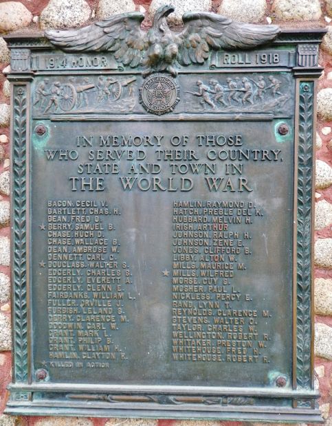 UNITY WORLD WAR I MEMORIAL PLAQUE