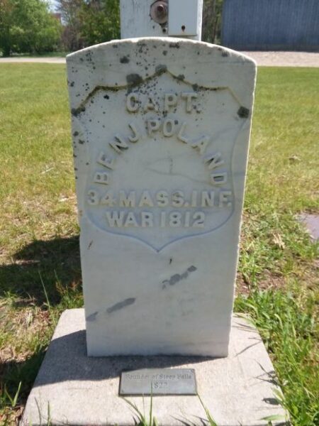 CAPT. BENJ. POLAND WAR MEMORIAL CEMETERY STONE