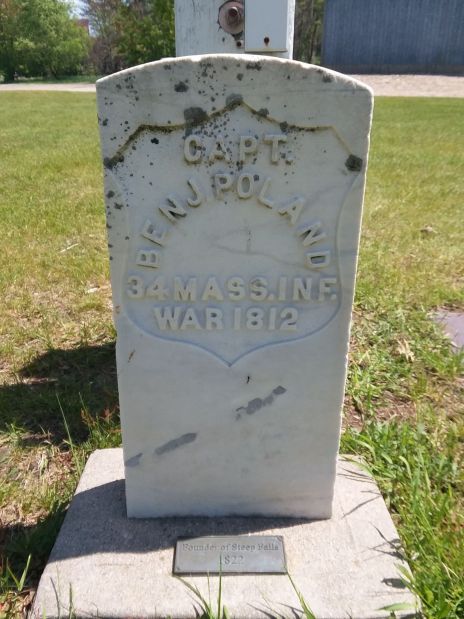 CAPT. BENJ. POLAND WAR MEMORIAL CEMETERY STONE