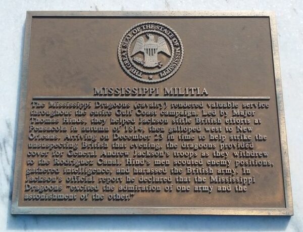 MISSISSIPPI MILITIA WAR MEMORIAL PLAQUE