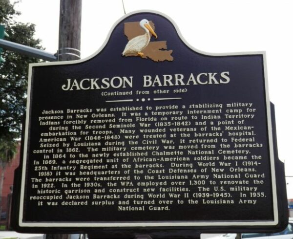 JACKSON BARRACKS WAR MEMORIAL MARKER