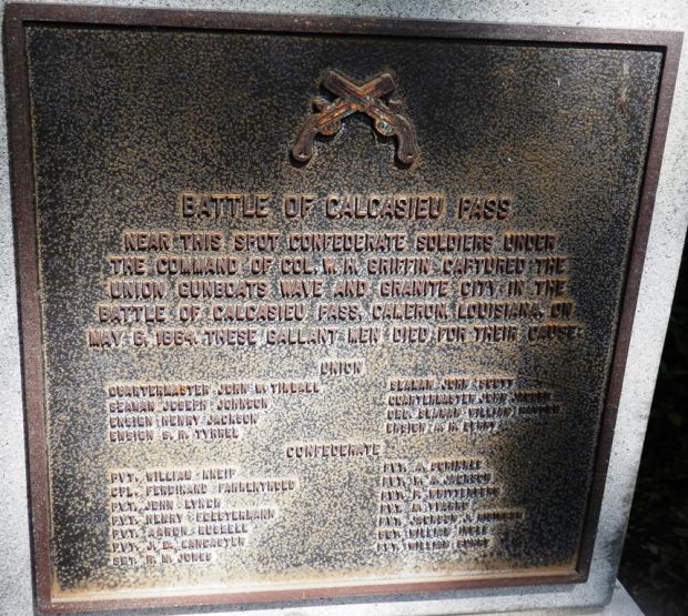 BATTLE OF CALCASIEU PASS MEMORIAL PLAQUE