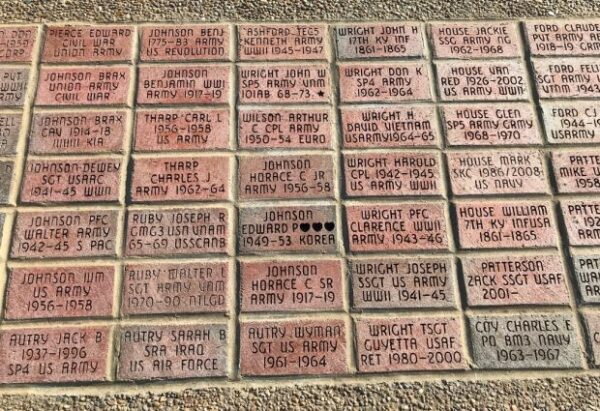 ROSINE AREA VETERANS MEMORIAL BRICKS SECTION E