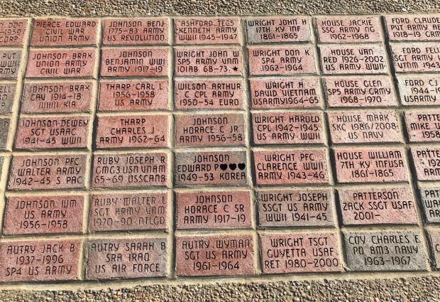 ROSINE AREA VETERANS MEMORIAL BRICKS SECTION E