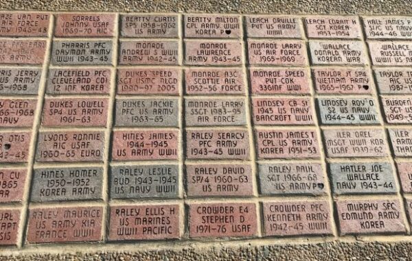 ROSINE AREA VETERANS MEMORIAL BRICKS SECTION B