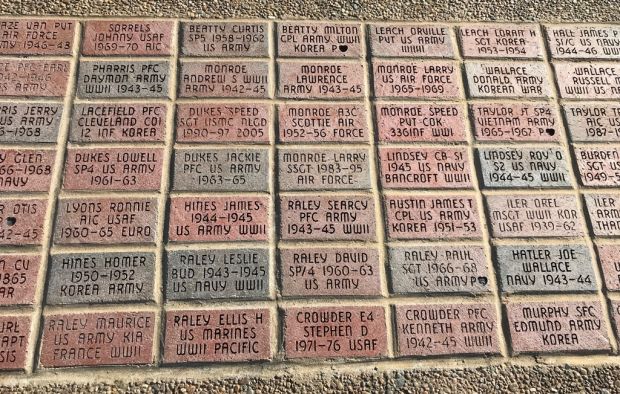 ROSINE AREA VETERANS MEMORIAL BRICKS SECTION B