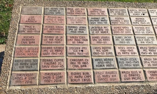 ROSINE AREA VETERANS MEMORIAL BRICKS SECTION A