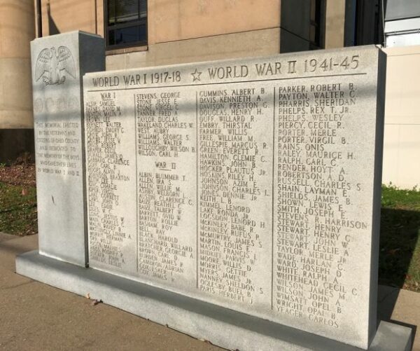 OHIO COUNTY WORLD WAR I AND II MEMORIAL