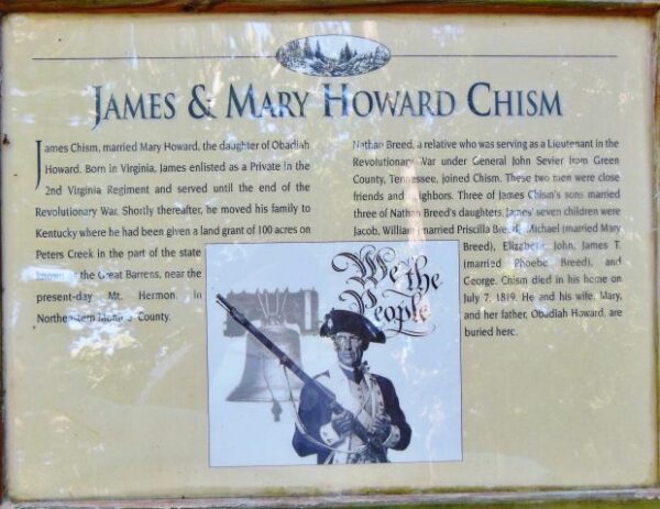 JAMES & MARY HOWARD CHISM REVOLUTIONARY WAR MEMORIAL PANEL