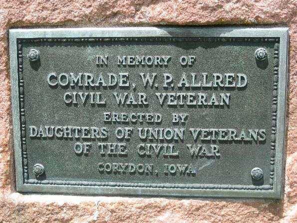 WILLIAM P. ALLRED MEMORIAL PLAQUE
