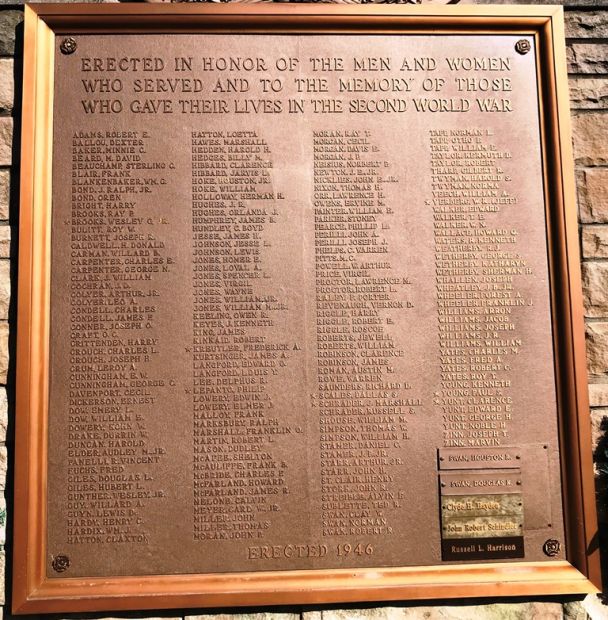 MIDDLETOWN, KY WAR VETERANS MEMORIAL PLAQUE A
