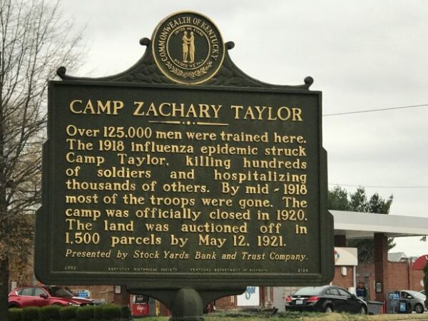 CAMP ZACHARY TAYLOR WAR MEMORIAL MARKER BACK