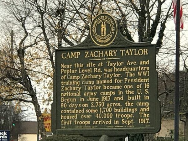 CAMP ZACHARY TAYLOR WAR MEMORIAL MARKER FRONT