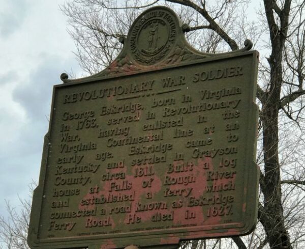 REVOLUTIONARY WAR SOLDIER GEORGE ESKRIDGE MEMORIAL MARKER
