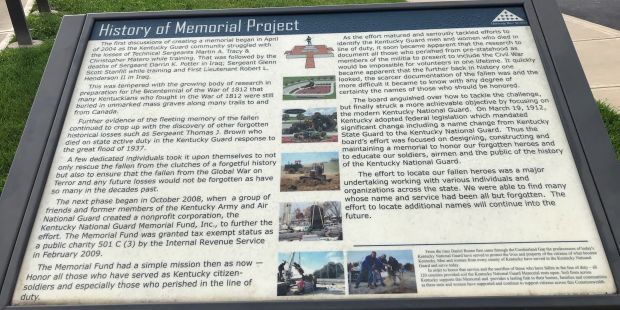 HISTORY OF MEMORIAL PROJECT PANEL