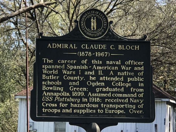 ADMIRAL CLAUDE C. BLOCH WAR MEMORIAL MARKER FRONT