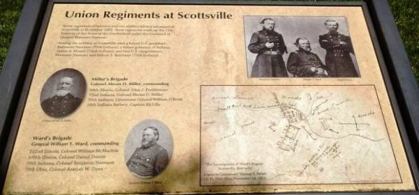UNION REGIMENTS AT SCOTTSVILLE WAR MEMORIAL PLAQUE
