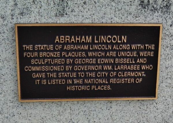 ABRAHAM LINCOLN STATUE AND PARK MEMORIAL PLAQUE A